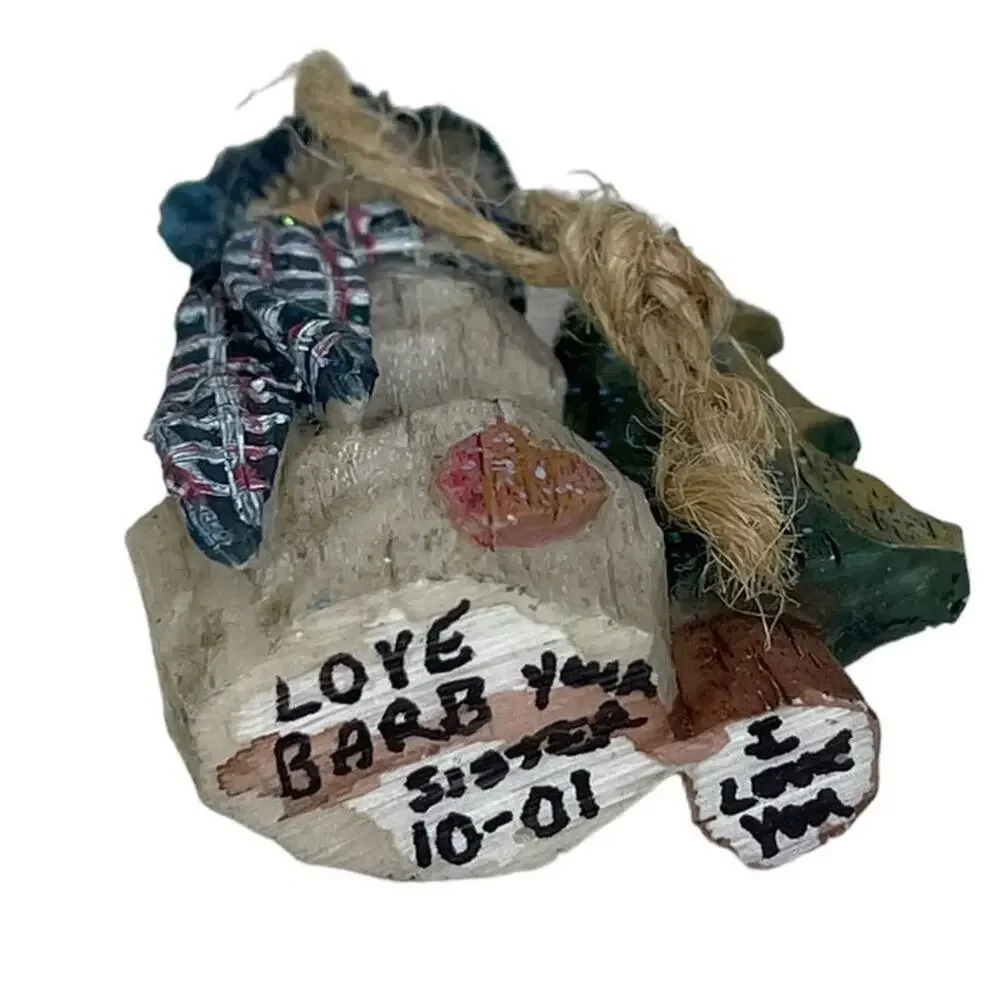 Rustic Country Snowman with Tree Ornament Christmas Ornament Country Christmas